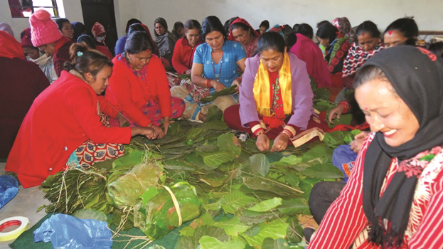 leaf-plate-stitching-training-in-charikot