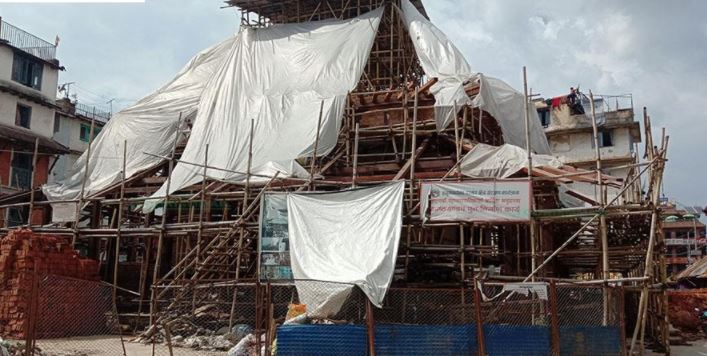 kasthamandap-reconstruction-slows-due-to-timber-shortage