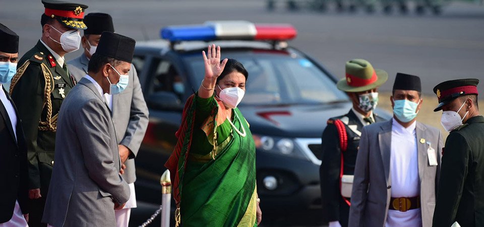 president-bhandari-sets-off-to-bangladesh-for-a-two-day-visit-program