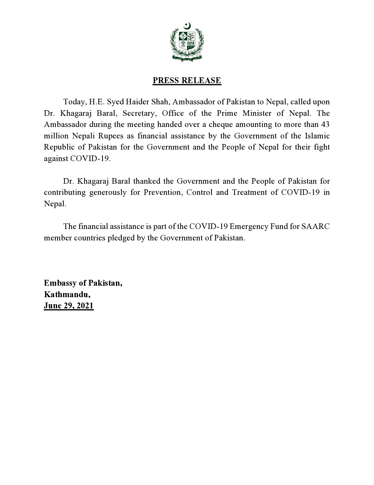 pakistan-provides-rs-43mln-to-nepal-as-assistance-in-fight-against-covid-19