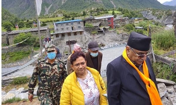 team-comprising-former-pm-prachanda-energy-minister-bhusal-reaches-manang