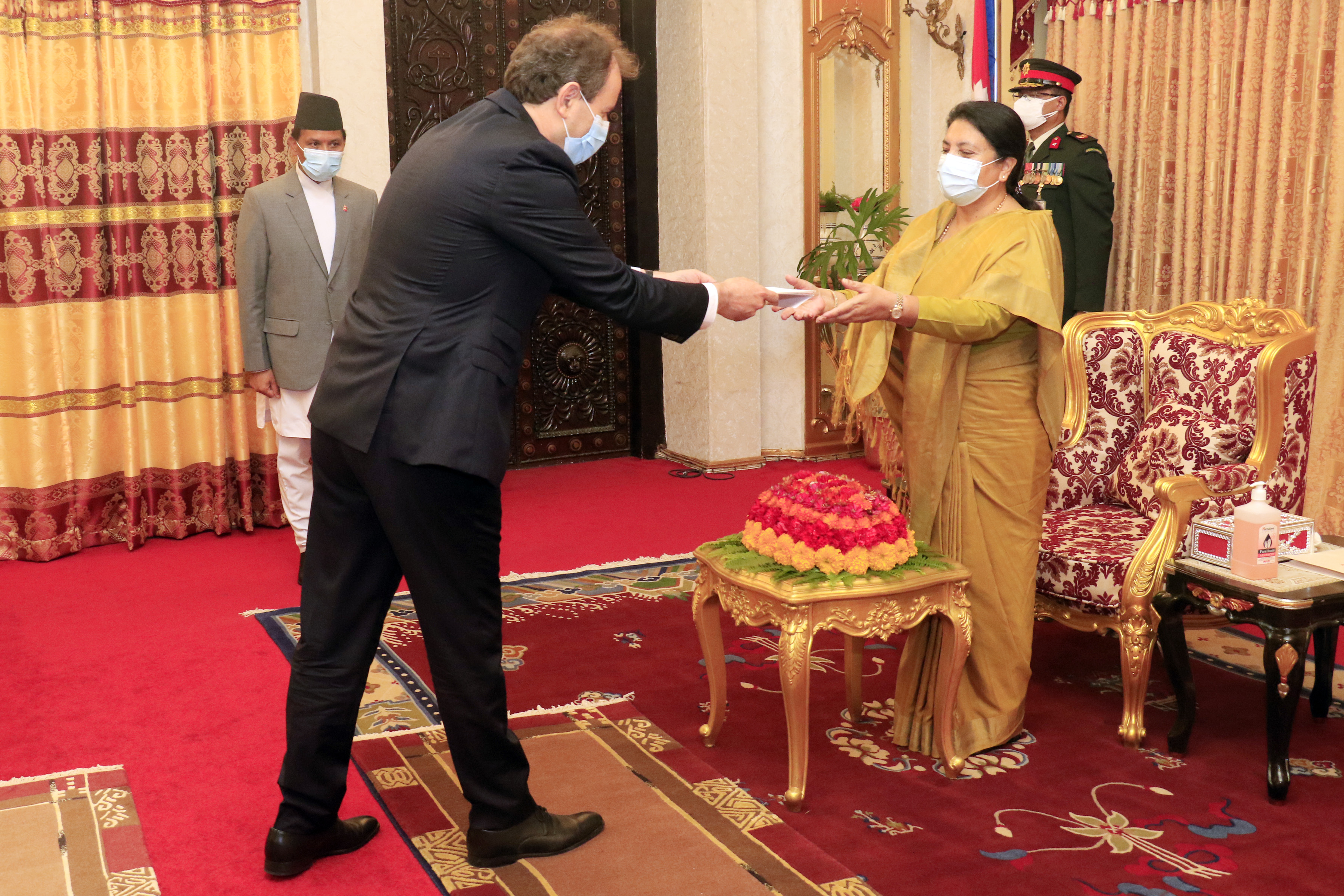 french-ambassador-bourbao-presents-letter-of-credence-to-president-bhandari