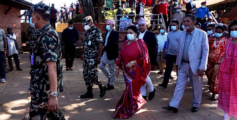 president-bhandari-offers-worships-at-different-shrines-of-goddess