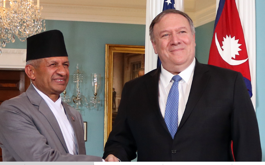 foreign-minister-gyawali-and-us-secretary-of-state-pompeo-hold-telephone-conversation-discuss-development-partnership
