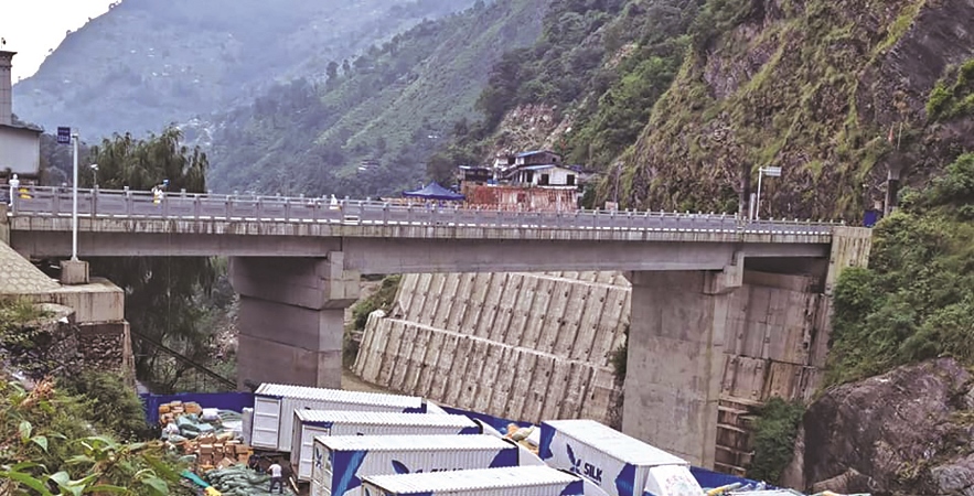 Tatopani border opens, six containers enter Nepal