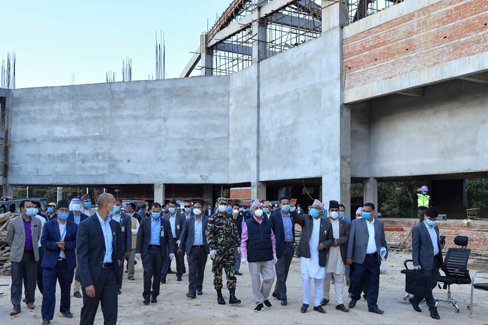 pm-oli-inspects-under-construction-assembly-hall-in-godavari