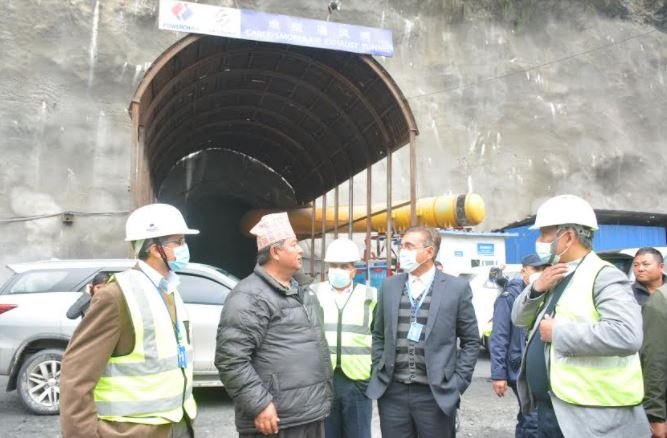 energy-minister-rayamajhi-inspects-under-construction-tanahun-hydropower-project