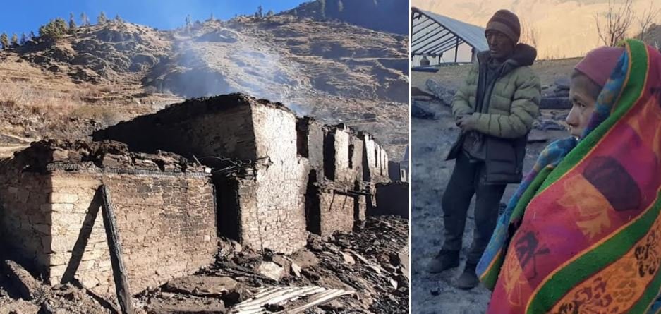 fire-consumes-30-houses-of-guthi-a-remote-village-in-jumla-police-reaches-the-site-to-collect-loss-details