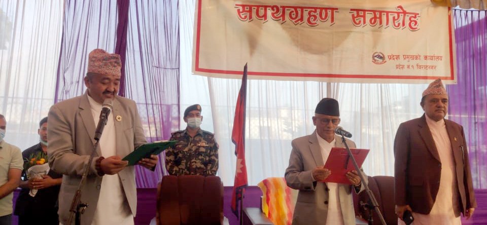 province-1-cm-rai-takes-oath-of-office-forms-6-member-cabinet
