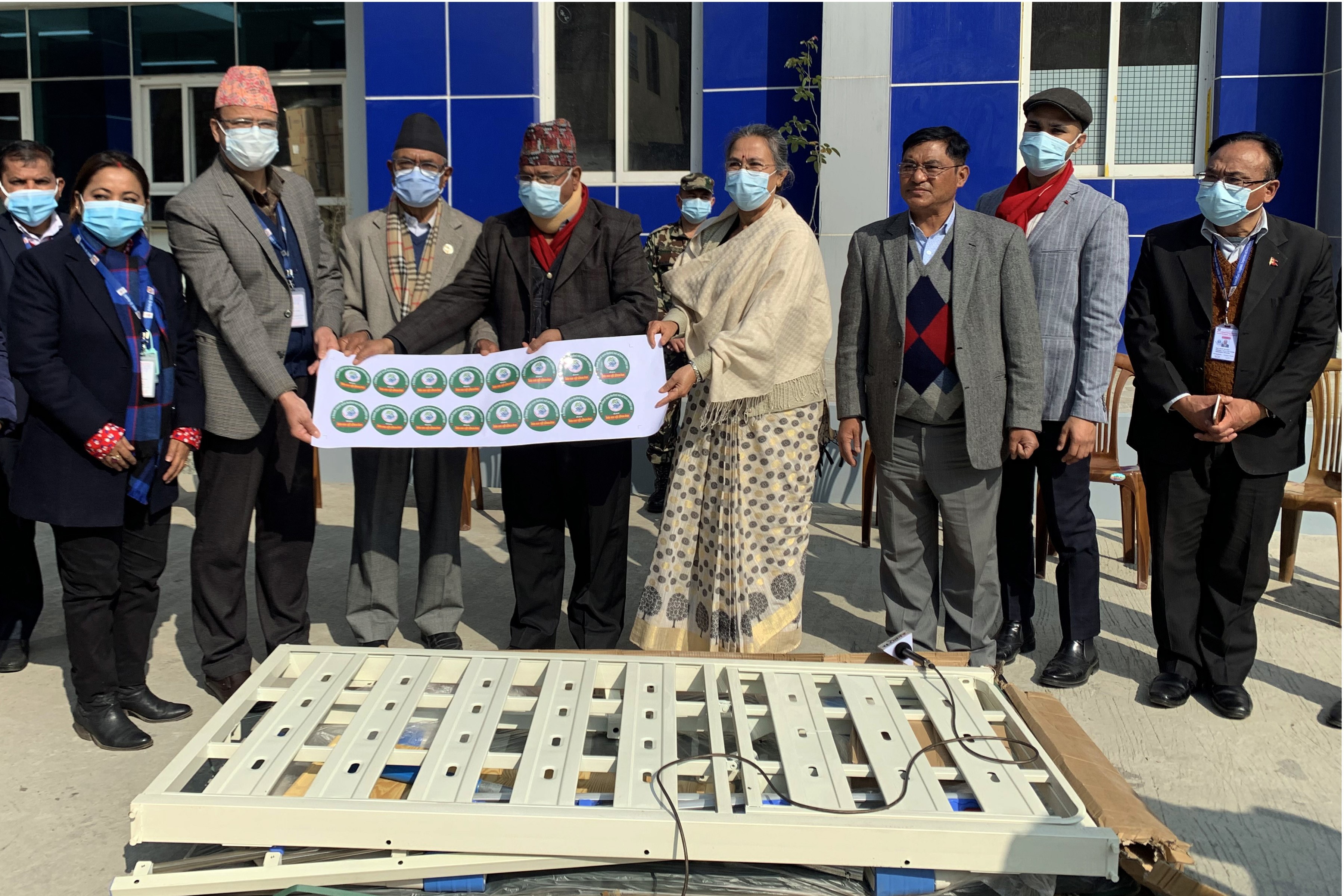 minister-shrestha-provides-icu-beds-face-masks-to-hospitals