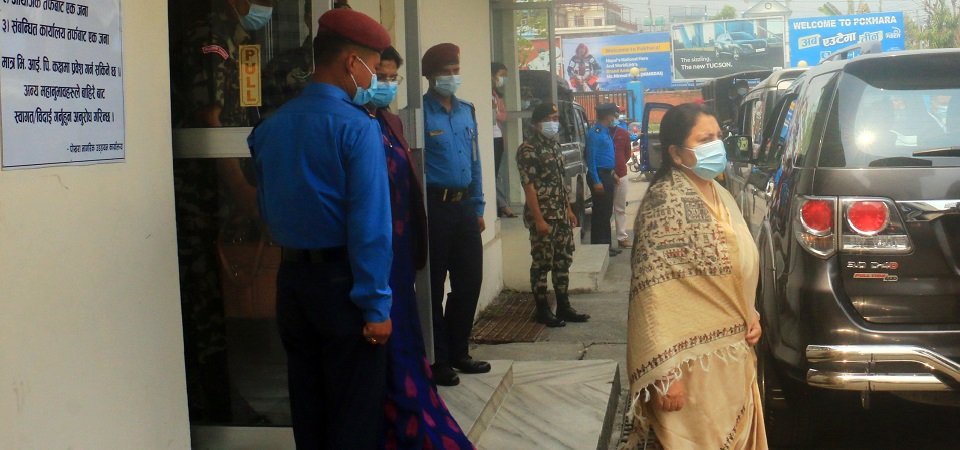 president-bhandari-arrives-pokhara