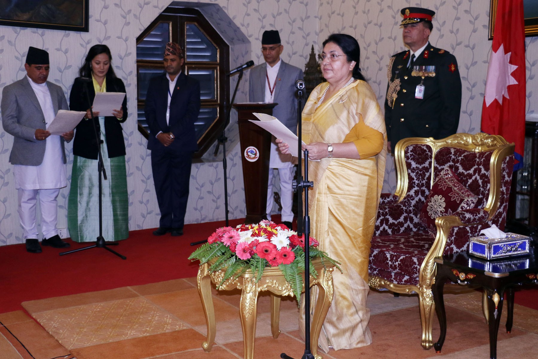 president-bhandari-administers-oath-to-new-ambassadors-dahal-sherpa