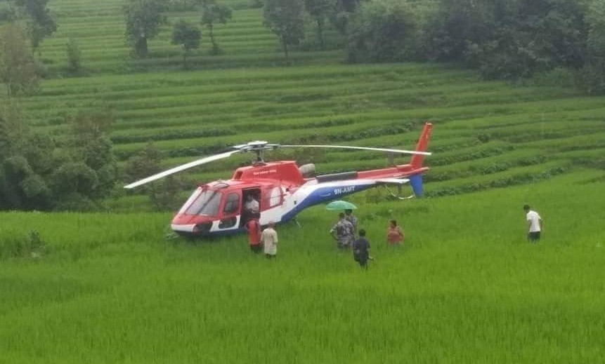 seven-helicopters-make-emergency-landing-in-kavre
